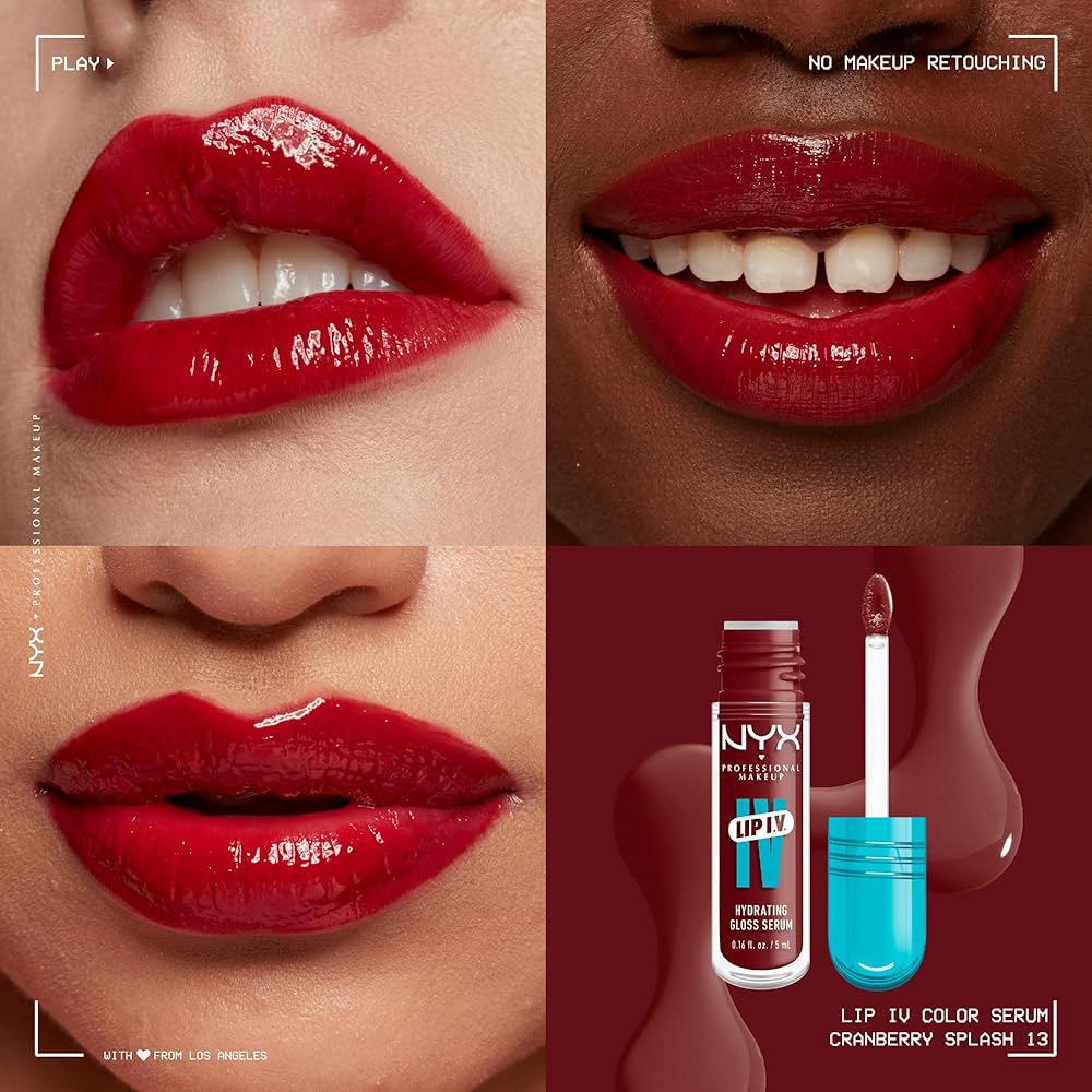 NYX LIP IV HYDRATING GLOSS SERUM 13 CRANBERRY SPLASH