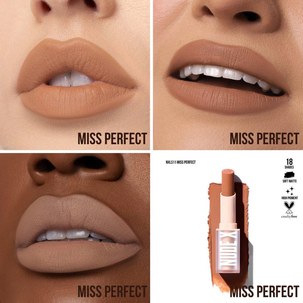 Nude X Soft Matte Lipstick Beauty Creations - Miss Perfect