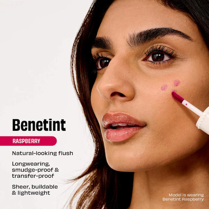 Benefit Cosmetics
Benetint Liquid Lip + Cheek Blush Stain - Raspberry