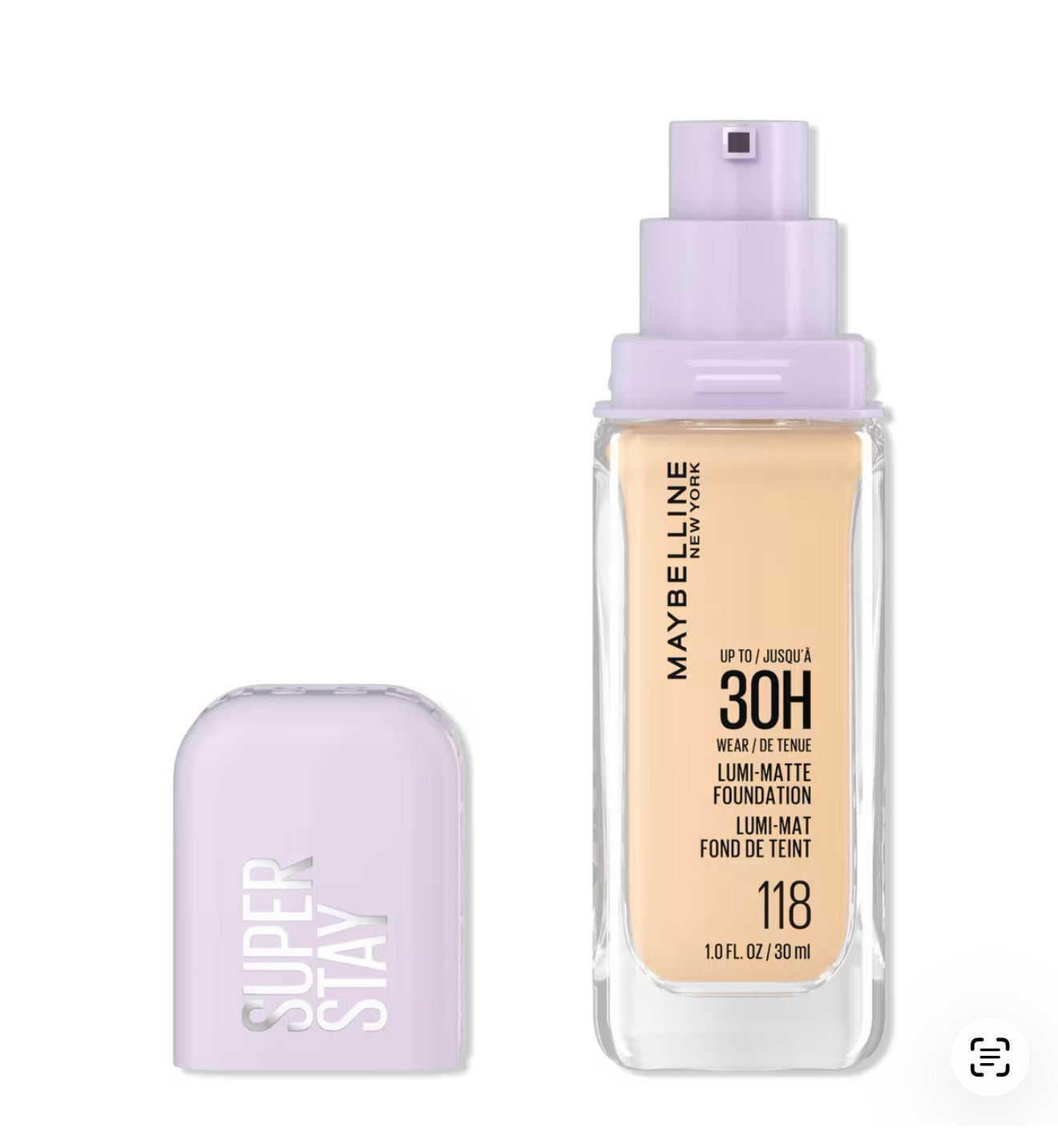 Maybelline Super Stay Up to 30HR Wear Lumi-Matte Longwear Foundation - 118