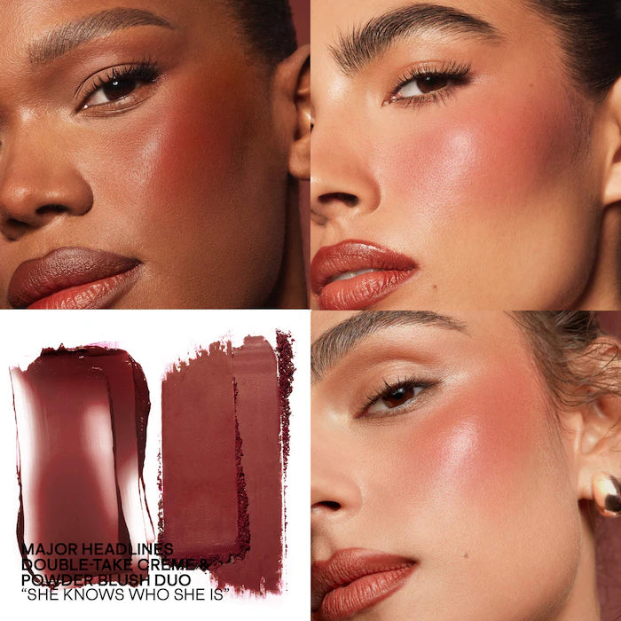 PATRICK TA 
She Knows Who She Is- Mini Major Headlines Double-Take Crème & Powder Blush Duo