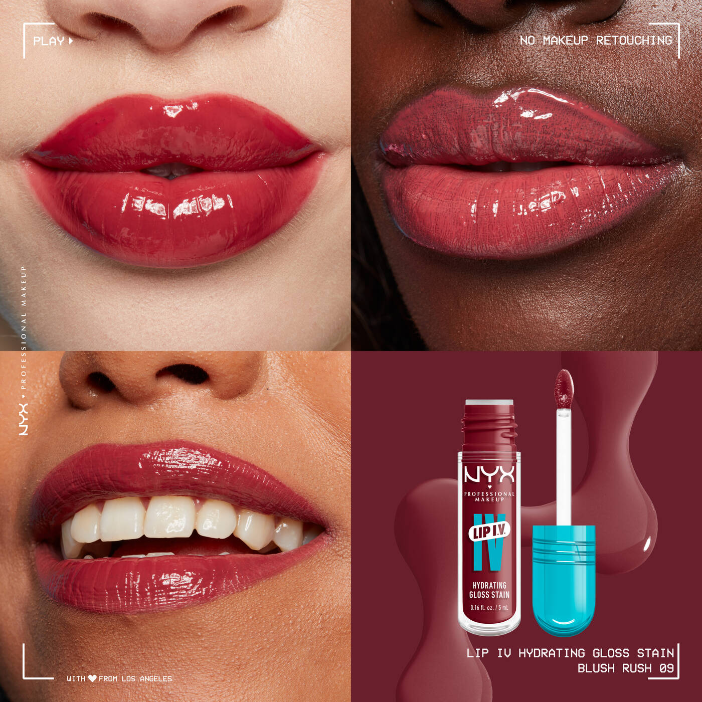 NYX LIP IV HYDRATING GLOSS SERUM 09 BLUSH RUSH