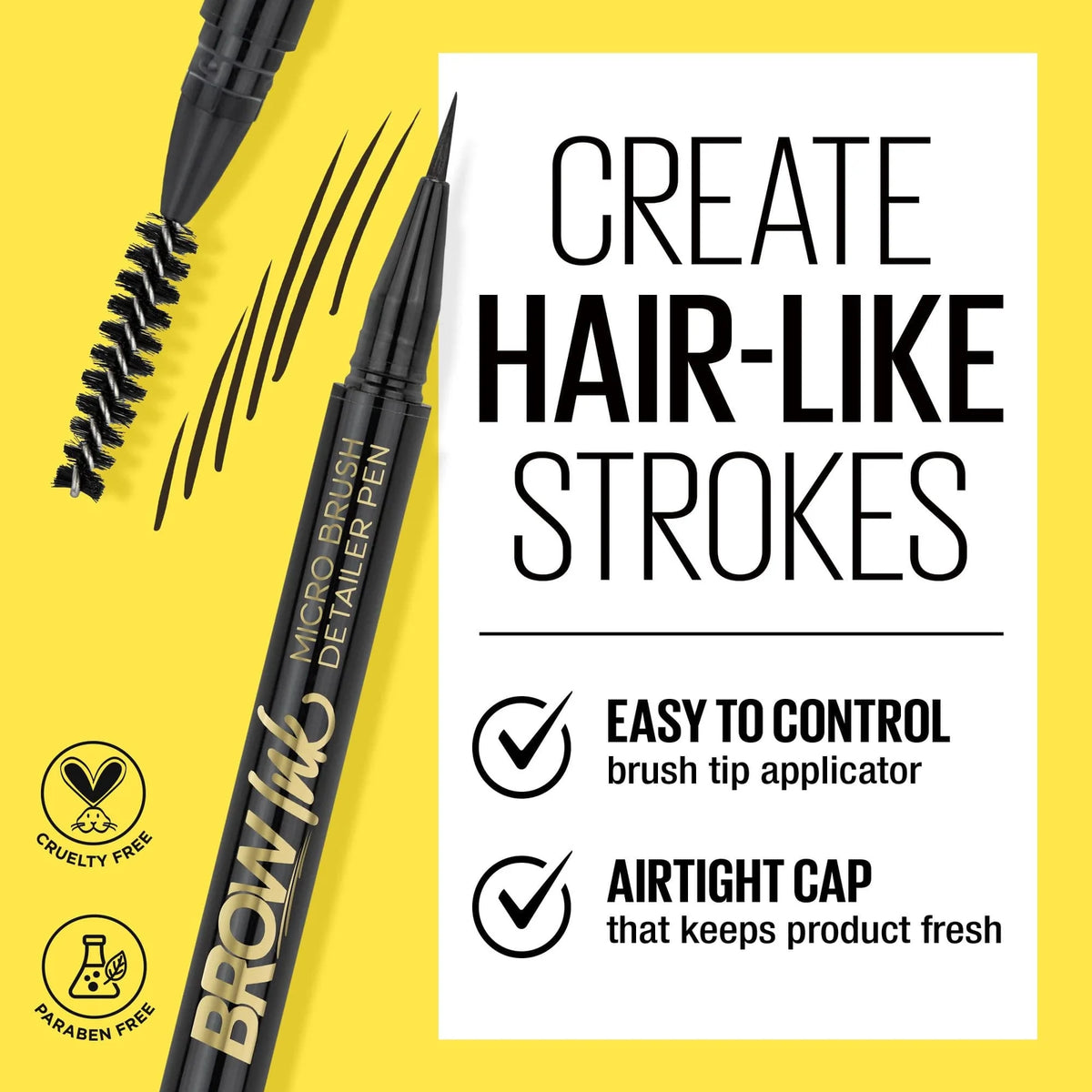 L.A. Girl Brow Ink Micro Brush Detailer Pen - Dark Brown
