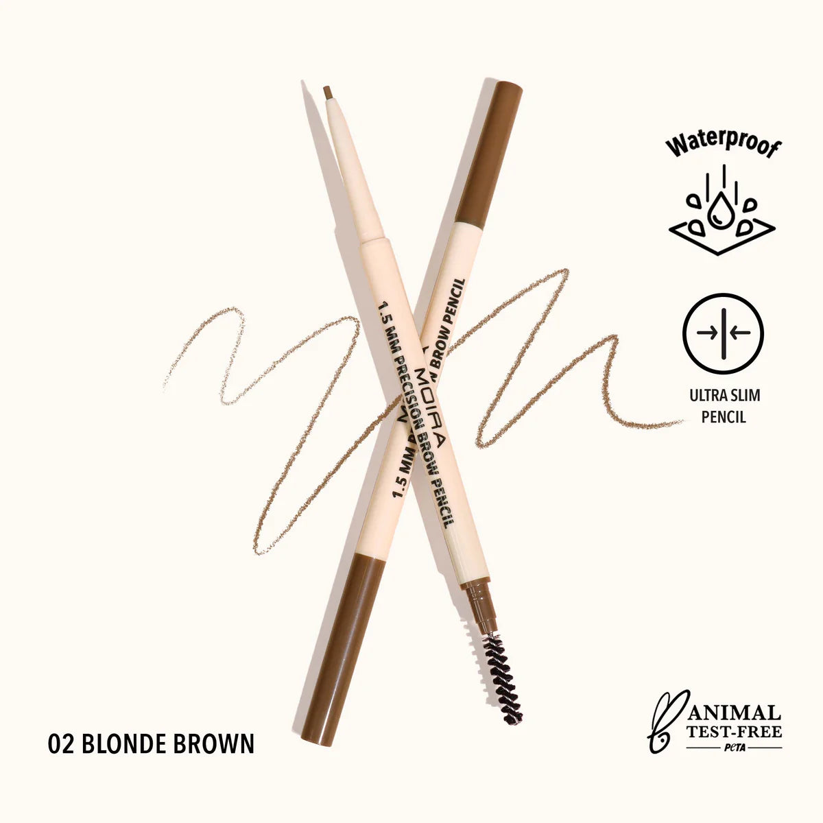 MOIRA PRECISION BROW PENCIL (02, BLONDE BROWN)