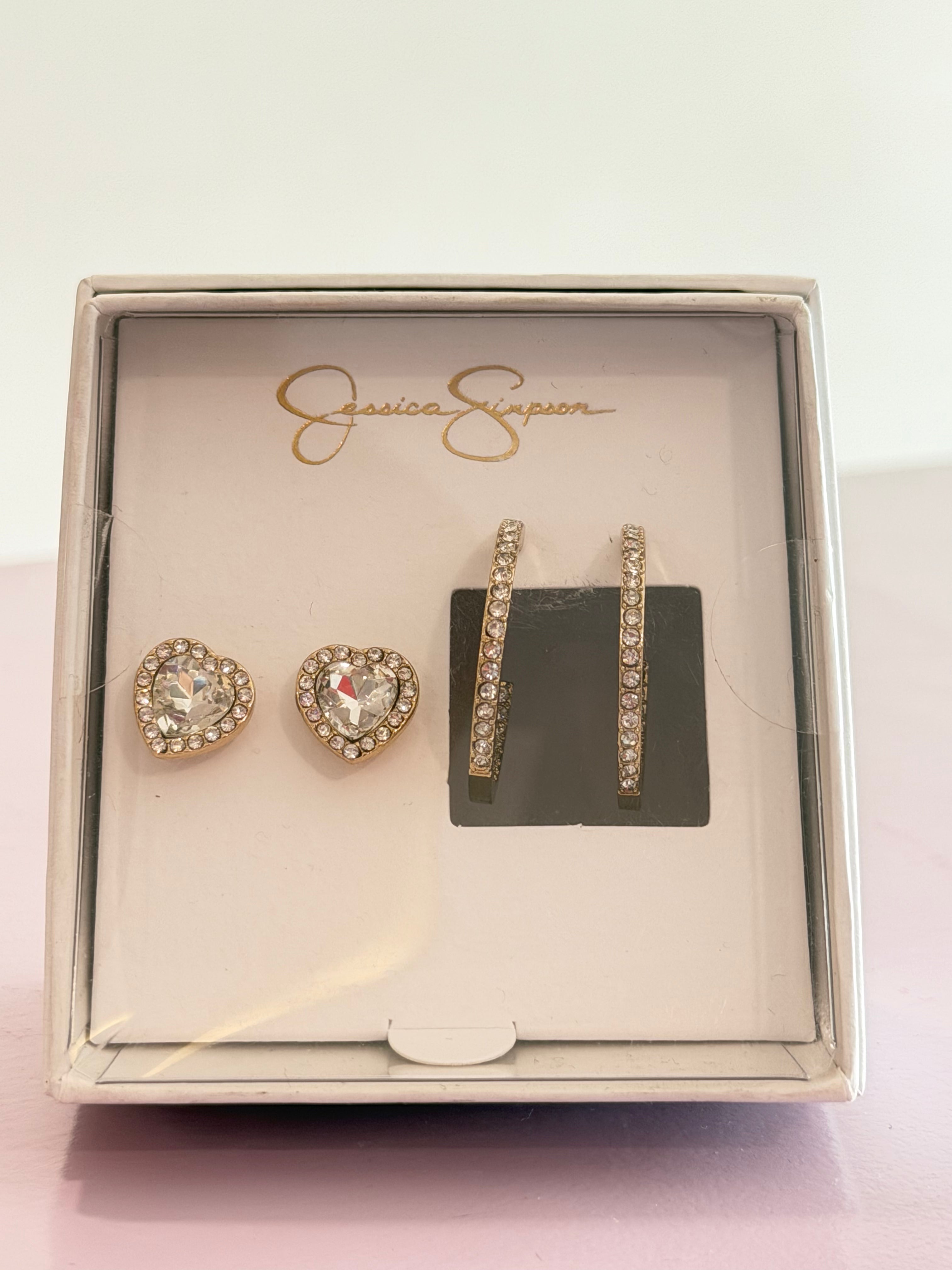 Pave Stud and Hoop Set Jessica Simpson