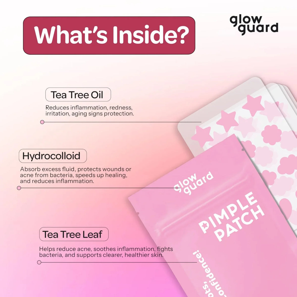 Glow Guard Pimple Patch 100 Patches Pink
