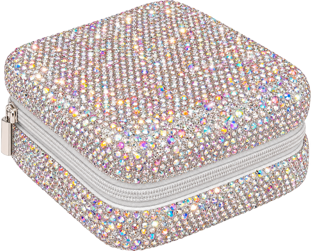 Rhinestone jewelry Organizer box - plateada