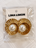 Aretes Golden Pearl Sunburst