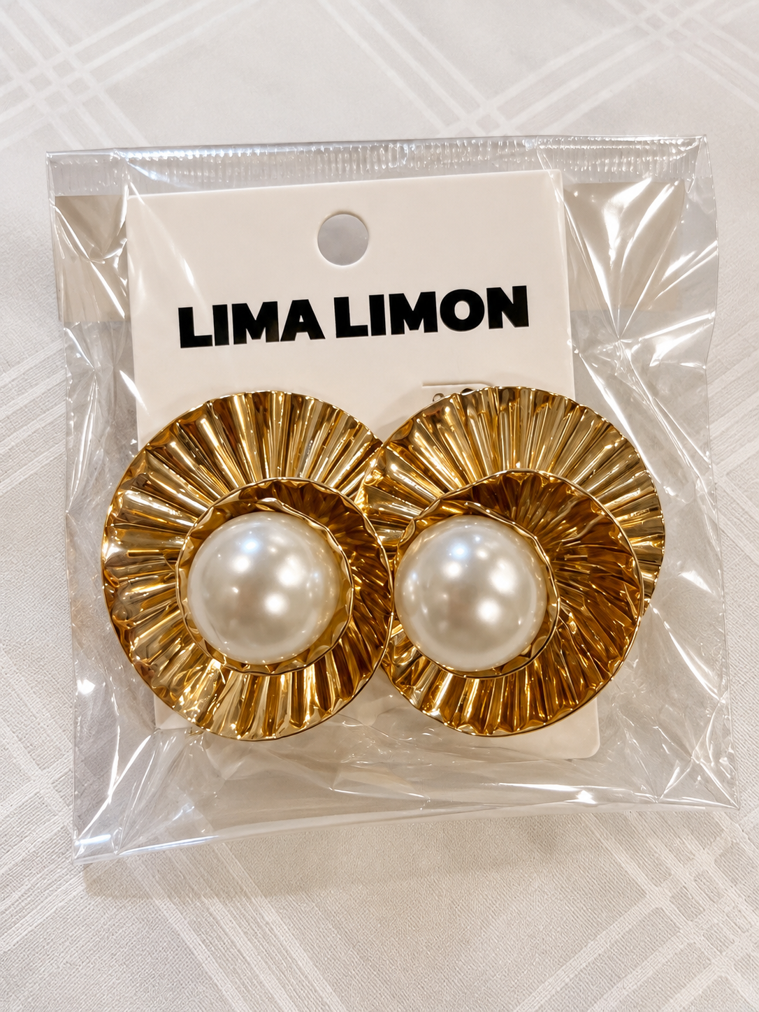 Aretes Golden Pearl Sunburst