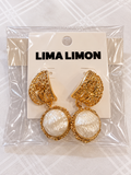 Aretes Golden Pearl Drops